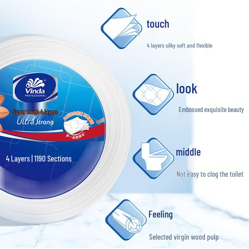 Vinda 4-Ply Embossed Household Jumbo Toilet Paper