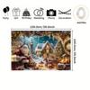 Santa Claus Gingerbread House Christmas Background Banner Polyester Suitable Party Decoration Outdoor Curtain Made Of Washable