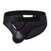 Men Briefs High Elasticity Fit Tight Cut Panties Solid Color Striped Print Breathable Mesh Underwear Smooth Wiring Low Waist Panties