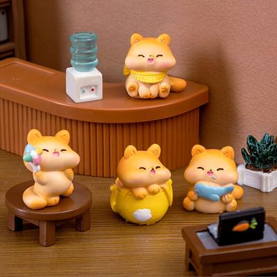 Niedliche Figuren Miniatur Cartoon Mollige Katze Harz Ornament Mikro Landschaft D GF