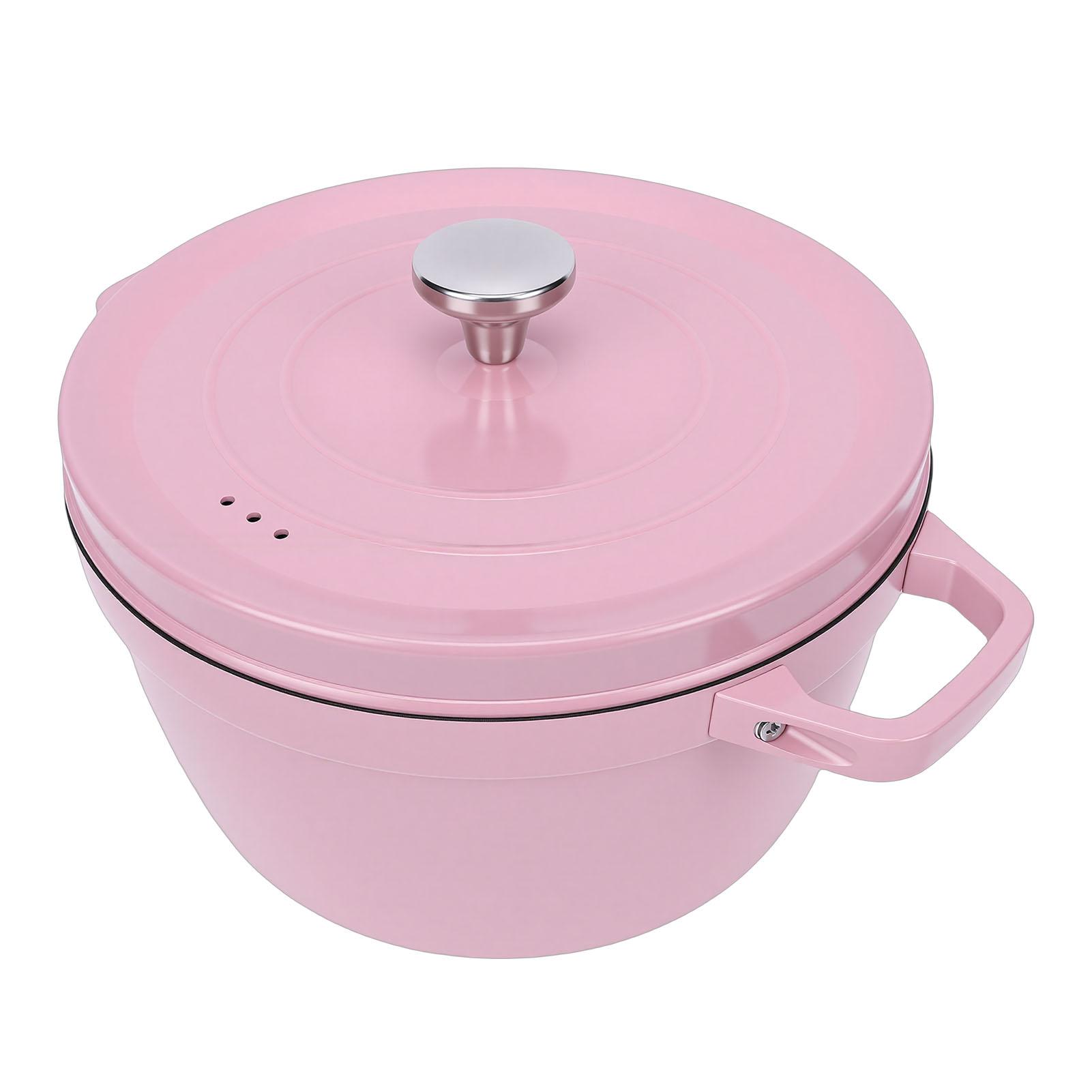 

Pot Non Stick Multifunctional Ergonomic Design Enamel Chef with Lid