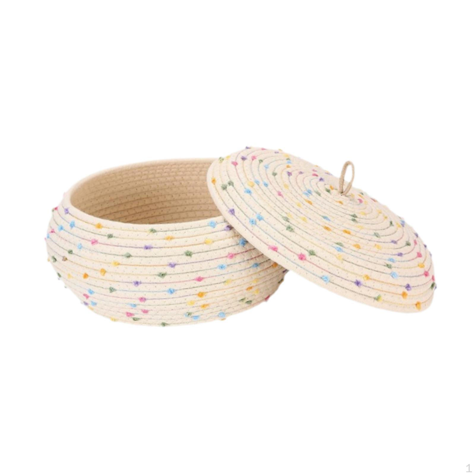 Корзина для хранения игрушек с разноцветными точками плетеная для гостиной Short 1329₽