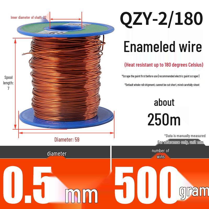 180° Värmebeständig Emajlert Rund Koppartråd, QZY-2/180