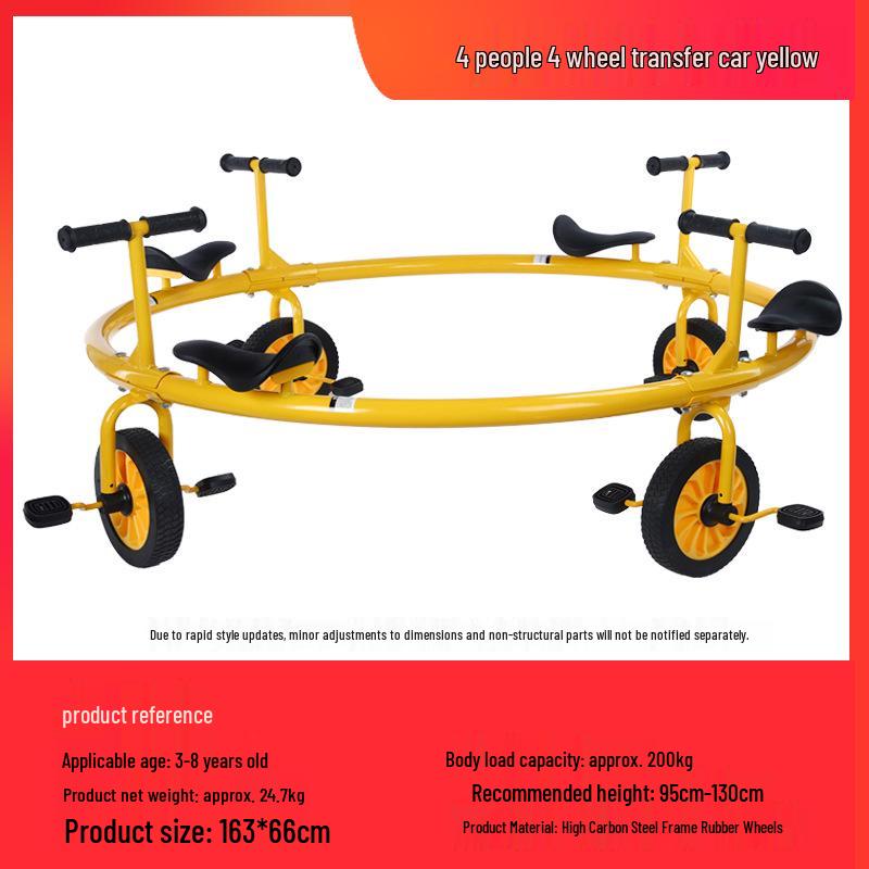 Children's Double Pedal Tricycle with Basket for Outdoor Play