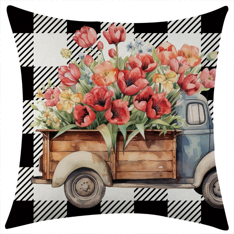 

Новая праздничная декоративная наволочка с льняным принтом, подушка для поясницы для автомобиля, дивана 45 * 45 separate pillow cover