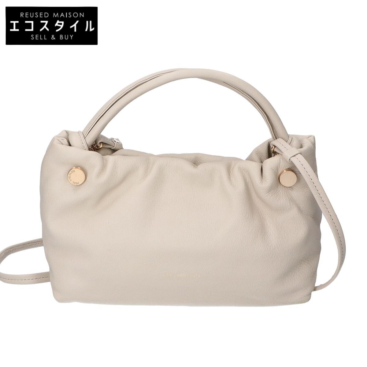 

FEEL AND TASTE [Beautiful Condition] BARKNOT 2WAY Shoulder Handbag IvoryUsed