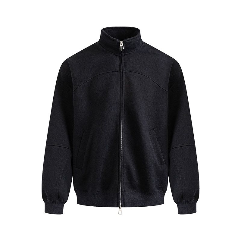 Dream Made American-Style Deconstructed Cleanfit Stand-Up Collar Cardigan Sweatshirt for Men, Heavyweight Short Jacket for Spring and Autumn