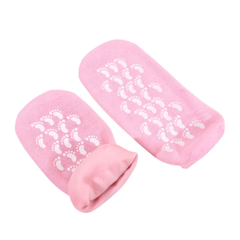 Reusable Cotton Gauze Gel Foot Care Socks for Deep Moisturizing Cracked Heel Overnight Day or Night Use Socks