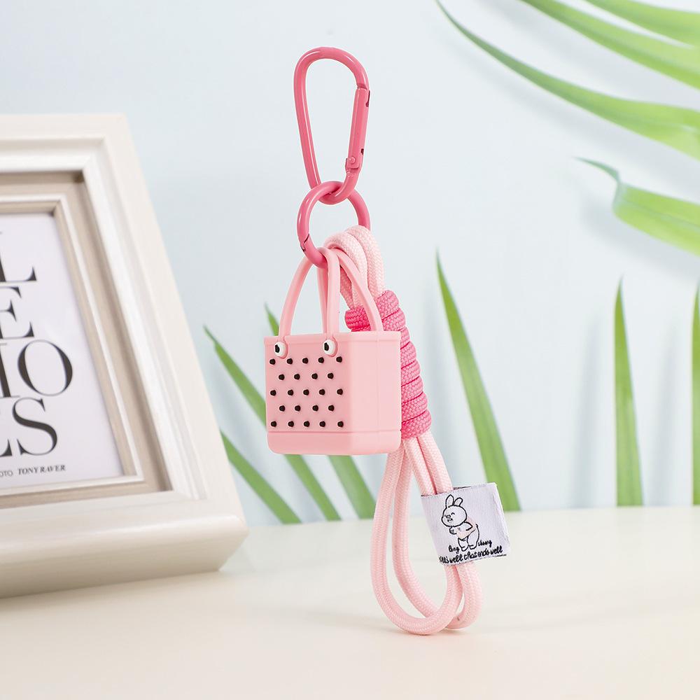 Women's Simulation Beach Bag Keychain Car Hanging Decorative Pendant Ornaments Fashionable Bag Accessory