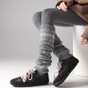 Retro Nordic Snowflake Leg Warmers: Women's Fair Isle Knitted Socks for Autumn & Winter