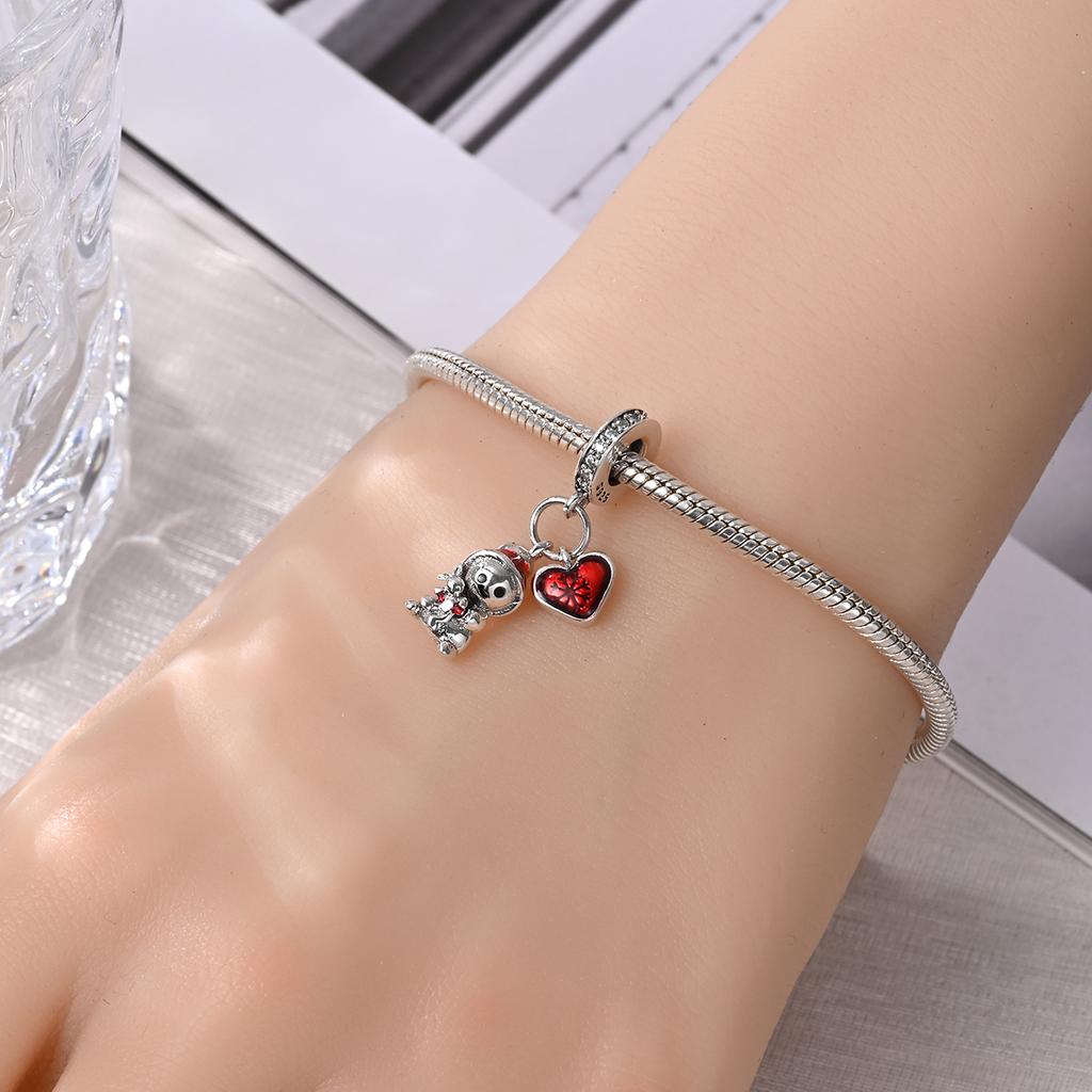 Christmas Originalcopper Charms Luxury Little Snowman Beads Fit Bracelet Diy Women Making Delicate Gift