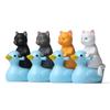 Playful Series: Hand-Painted Cats & Kittens on Ducks - Micro-Landscape Figurines