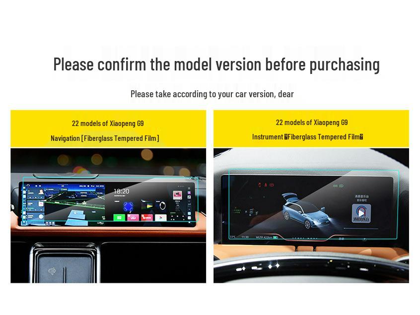Compatible Glass Tempered Film for Xpeng G9 Navigation Screen (22 Models)