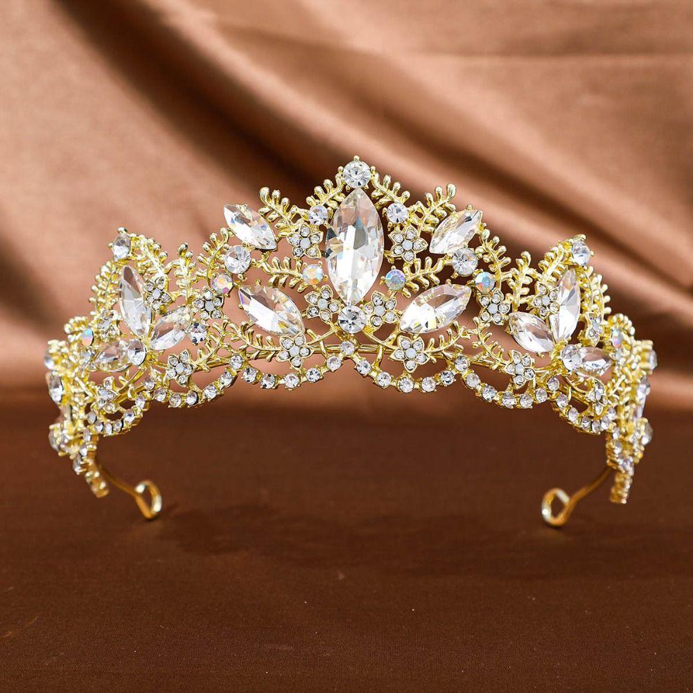 Elegant Bridal Princess Crown Sparkling Rhinestone Diadem Wedding Head Wear  Photography Props