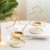 Distinctive Iron Christmas Tree Candle Holder | Star-Patterned, Navidad & Christmas Tabletop Decor