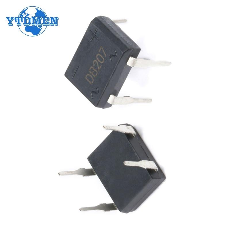 20 piezas DB207 Puente rectificador DIP4 1000 V 2 A DB207S Diodo rectificador de potencia Componentes electrónicos IC