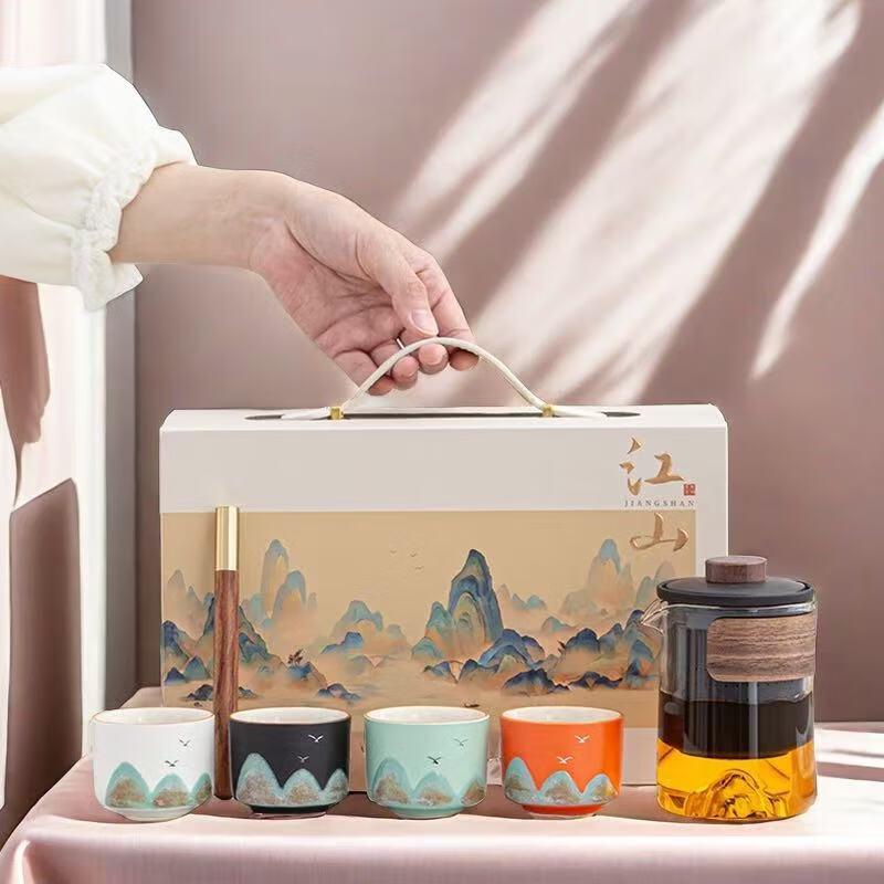 Meijin Thousand Miles Landscape Ceramic Kung Fu Tea Set
