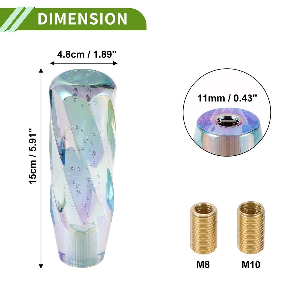 HOPESPANNER Twist Pattern Cristal 15cm Shift Knob Gear Shifter Knob Acrylic Stick Shifter Lever