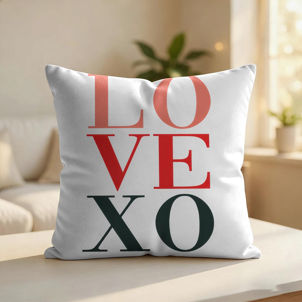 Finlay Noa Simple Words Ins Cushion Cover Silky Short Plush Invisible Zipper Dustproof Sofa Pillow Case For Home Decor