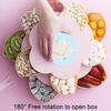 Rotating Fruit Plate with Lid 10 Divided Compartments Easy to Clean Snacks Dips Party Appetizers Plastic Snack Tray