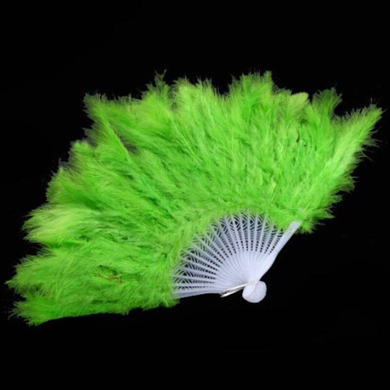 Hand Held Flower Fan White Hand Fan Ladies Folding Feather Fans Home Decor Handmade Dance Wedding Party Accessories Crafts Gifts
