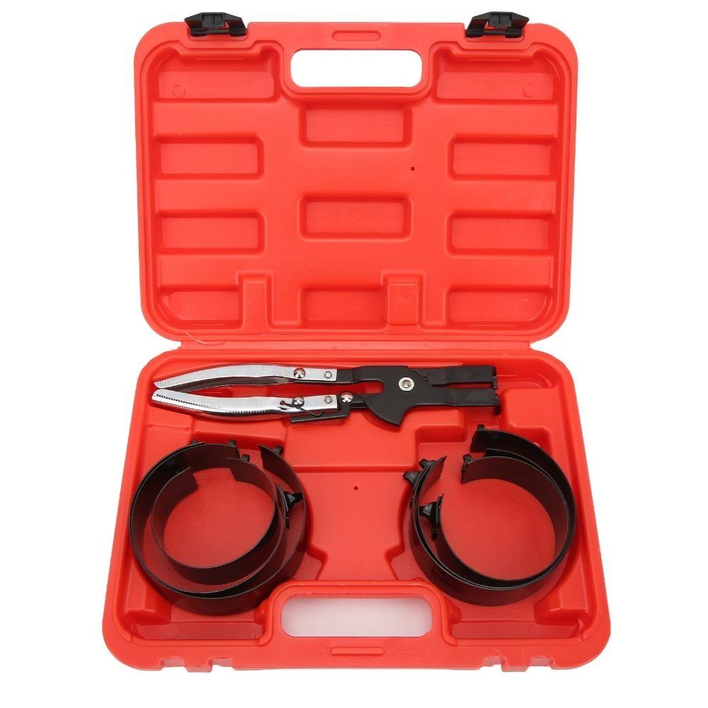 Ratcheting Compressor Piston Ring Compressor Tool Storage Box Piston Installer Pliers Auto Shop красный