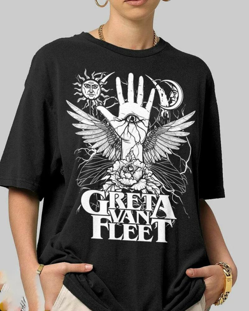

Greta Van Fleet Gift For Family Black T-Shirt Cotton Unisex Unisex T-Shirt XXXL
