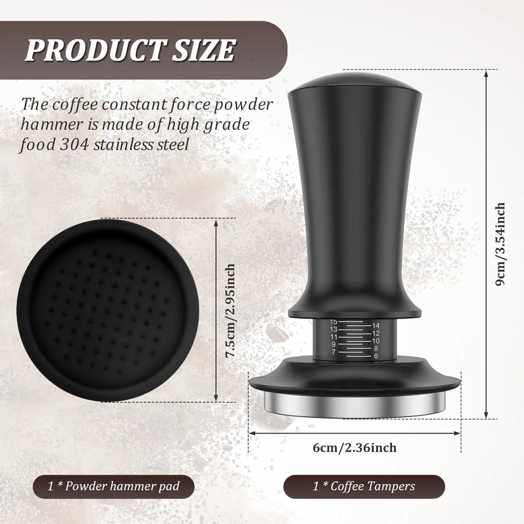 5/2pc 51MM Espresso Tamper Coffee Ground Tamper Tool with Constant Pressure Calibrated Spring Professional Espresso Hand Tampers