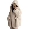 2024 Witch Hooded Long Shearling Mink Fur Halloween Coat