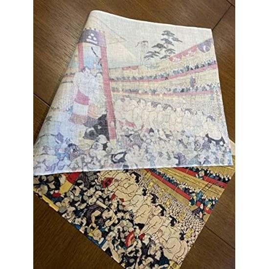 Ukiyo-e Tenugui Kanjin Dai Sumo Dohyo Iri no Zu Utagawa Toyokuni