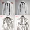 Adjustable Black Leather Body Harness for Men - Silver Chains, Punk Fashion Statement, Rave and Clubwear