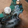 Creative Blue Lotus Pond Moonlight Reverse Flow Incense Burner  Creative Home Decor Item Ceramic Incense Burner