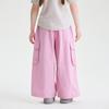 Girls' Summer Pure Cotton Thin Cargo Pants