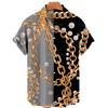 1116 New Hawaiian Shirt 1D Digital Heat Transfer Short Sleeve Shirt Men's Beach Big Gold Chain Men's Shirt