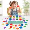 Wooden Geometric Shape Sorting Box For Kids Educational Toy With Color Matching