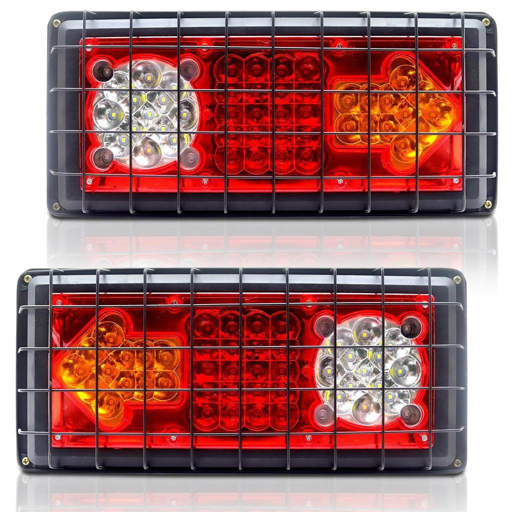 Trailer Tail Rear 3 and White Impact Arrow Impact High Truck Driving Left and Set of 2 Lamp, Light, LED, Colors, Yellow, Red, Light, Resistant, Tip,