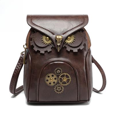 Design Creat Nișă Bufniță Stil Medieval Retro Geantă de Mesager pentru Damă cu Un Umăr Geantă Mică Pătrată