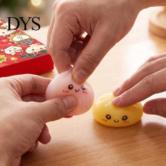 Stress Relief Gifts for Students Dumplings Squeeze Toy Advent Calendar Box, 24-Day Christmas Countdown with Mini Box Sensory Fidgets, Bun Holiday Gift