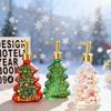Christmas Design Glass Dispenser Bottle Refillable Pump for Shampoo Soap Lotion Holiday Bathroom Decor Gifts Vanity Organizer