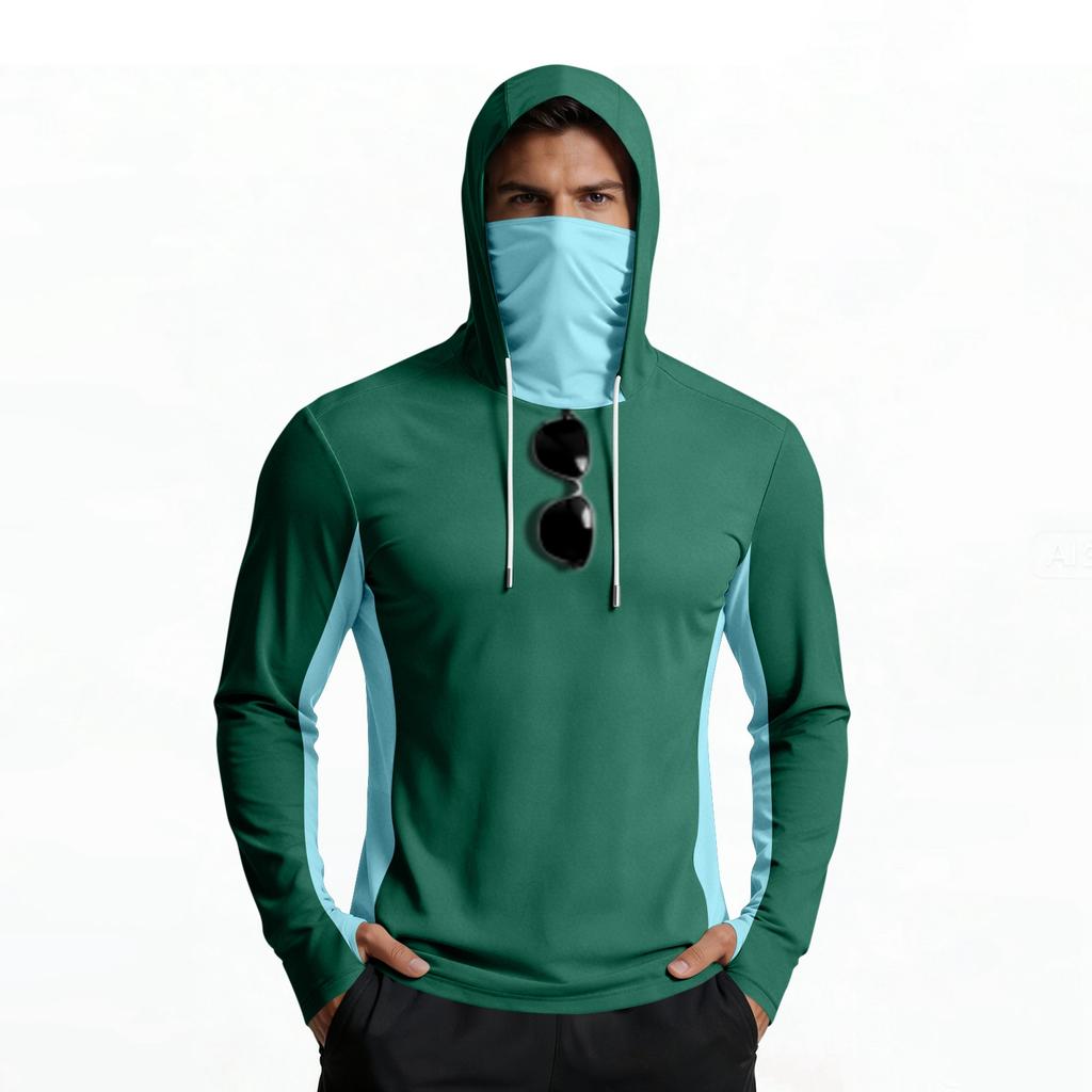 Herren Langarm Leichtes Kapuzenshirt mit Kordelzug Sportliche Passform Pullover für Outdoor-Aktivitäten und Sport