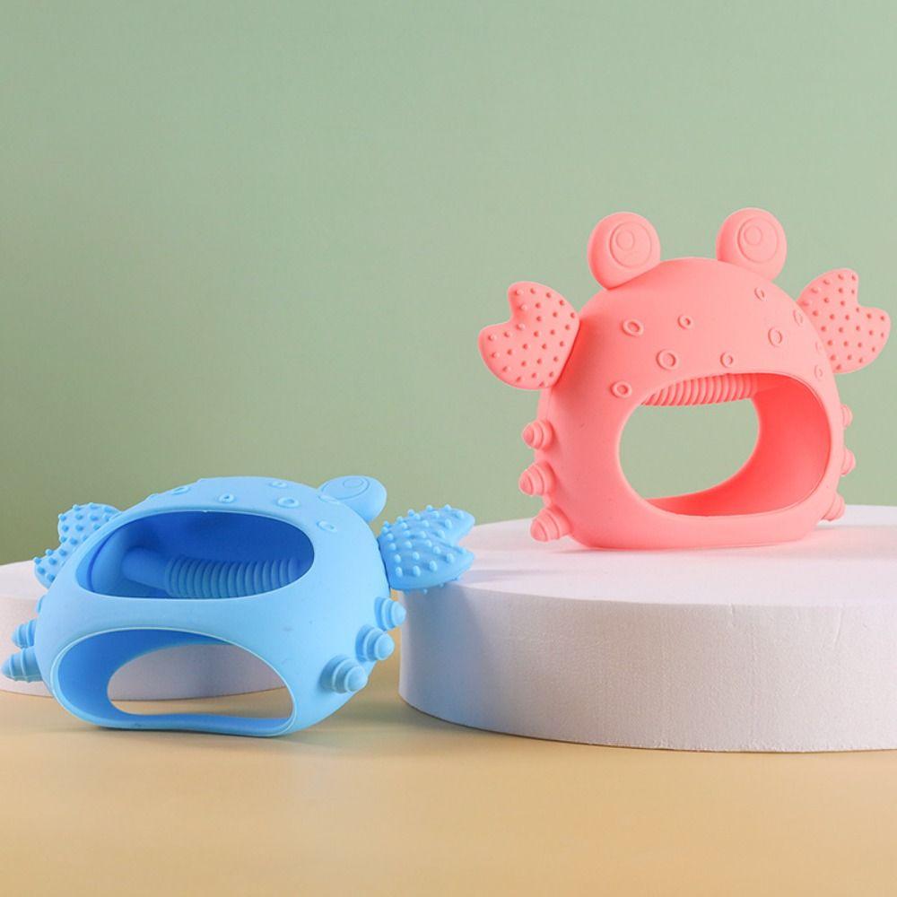 

Food Grade Silicone Develop Teething Toy Cute Comfort Toy Baby Hand Ball Toys Dentition Period