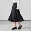 KOMPASU Elegant High-Waist Slit Midi Skirt