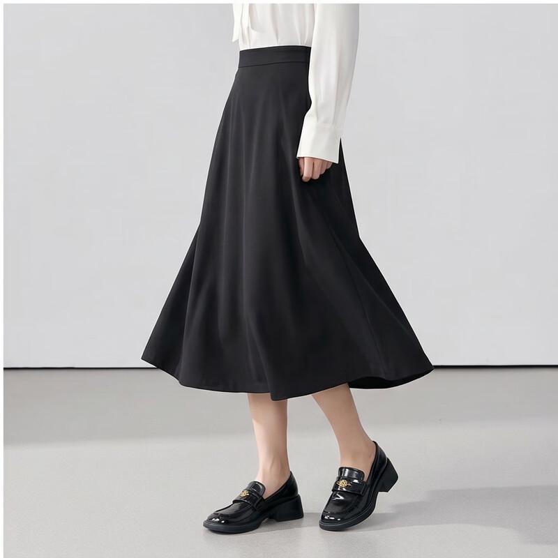 KOMPASU Elegant High-Waist Slit Midi Skirt
