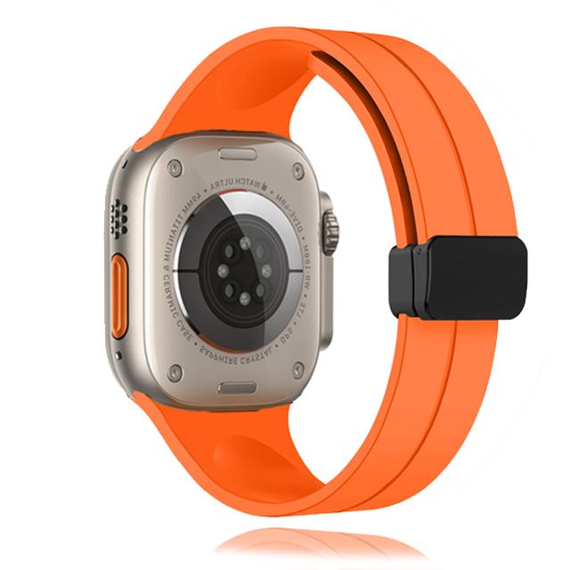 Strap For Apple watch ultra 3 2 band 44mm 45mm 49mm 40mm 41mm 46mm Magnetic Silicone Bracelet correa iWatch Series 8 se 9 10 11