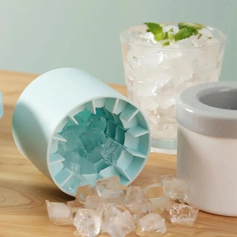 Household Cylinder Ice Cube Mold Whiskey Ice Cube Light Bulbs Ice Mold Food Grade Silicone Ice Cube Ball Maker Mould Bar Tools