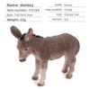 Realistic Animal Model For Children Pvc Mini Donkey Figurine Learning Toy