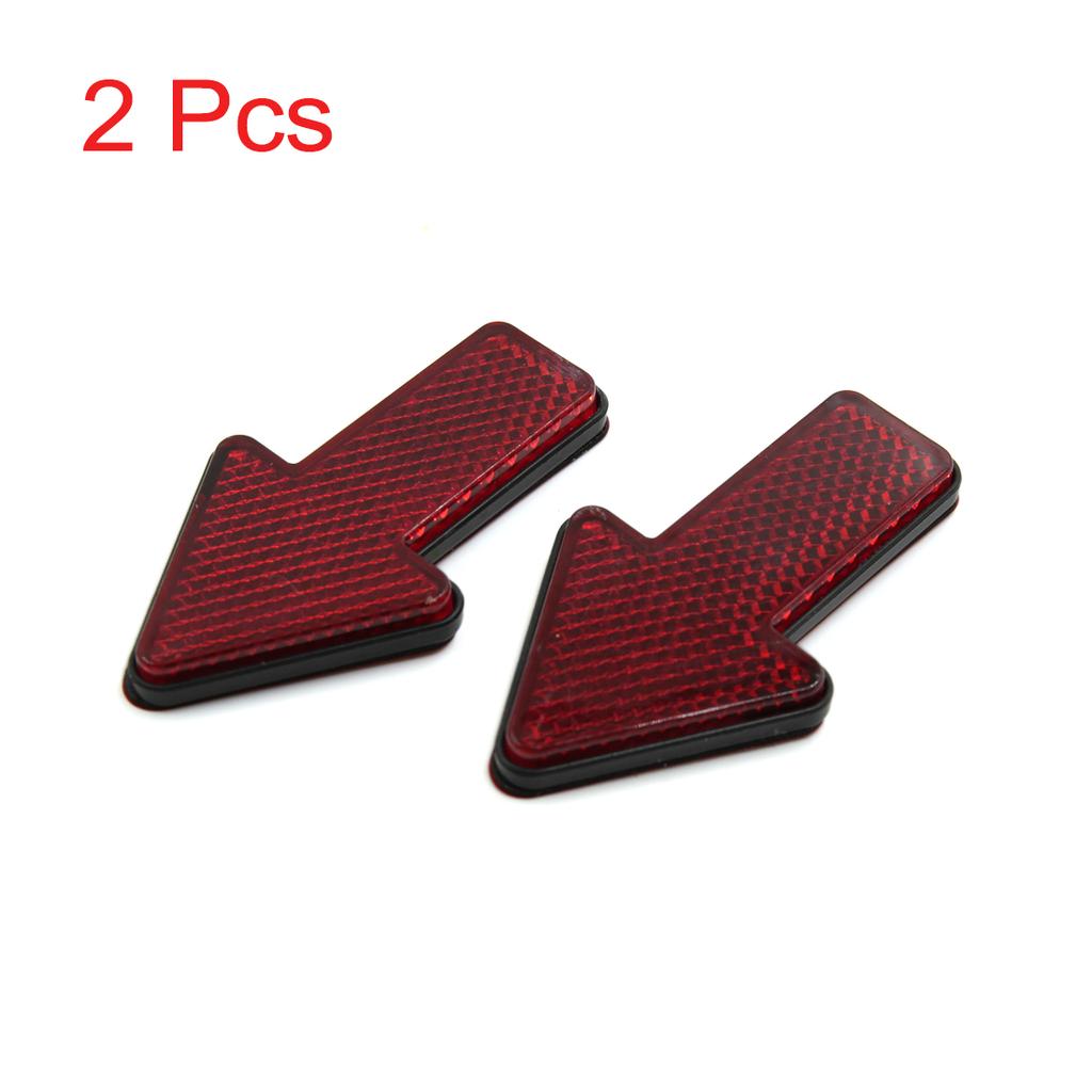 Uxcell 2/6pcs Red Plastic Arrow Shape Vehicle Car Reflector Reflective Plate Sticker