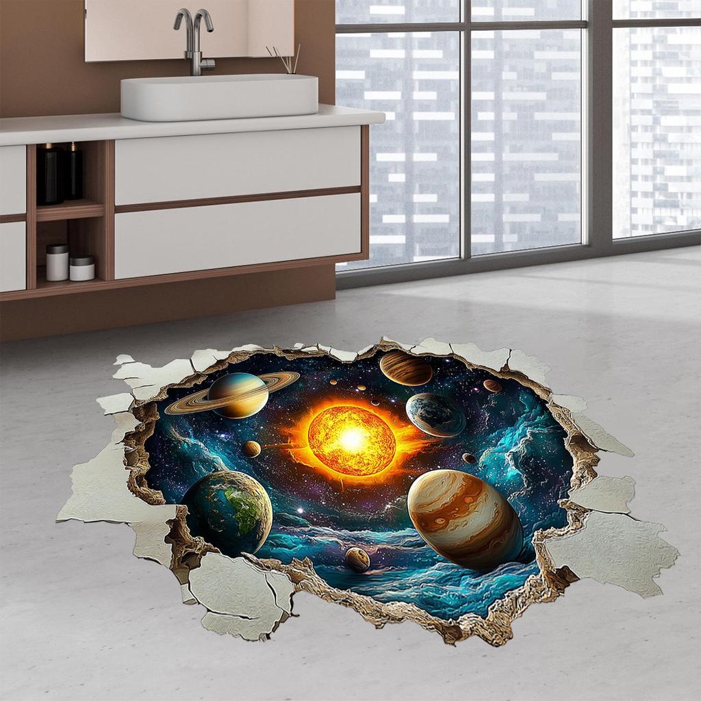 Creative Solar System Planet Wall Vinyl Stickers - Removable and Self-Adhesive Home Decor.