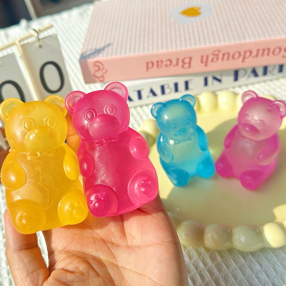 Cute Bear Maltose Squeeze Toy Dough Colorful Sensory Toy Creative New Item Desk Decoration Stress Relief Doll Birthday Gifts