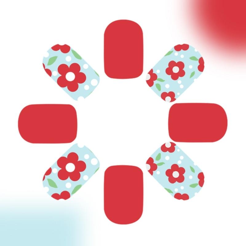 Square Press On Nail Flower Fake Nail Glues On Nail Artificial Acrylic Nail 12 Size 24pcs Stick On Nail for Women Girls